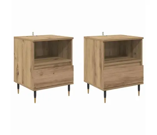 Nakts Skapītis 2 Pcs Amatnieku Ozola 40 X 35 X 50 Cm Vidaxl