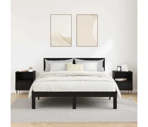 Nakts Skapītis Ar Atvilktni 2 Pcs Melns Ozols 40 X 35 X 50 Cm Vidaxl