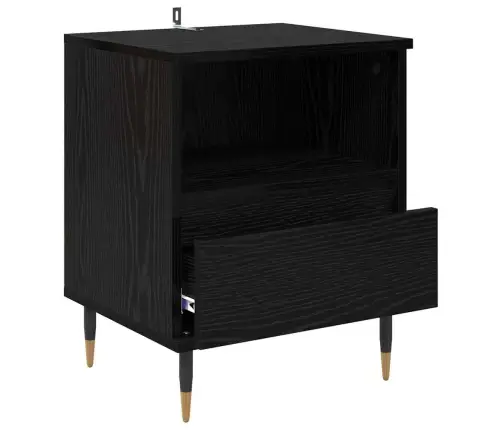 Nakts Skapītis Ar Atvilktni 2 Pcs Melns Ozols 40 X 35 X 50 Cm Vidaxl