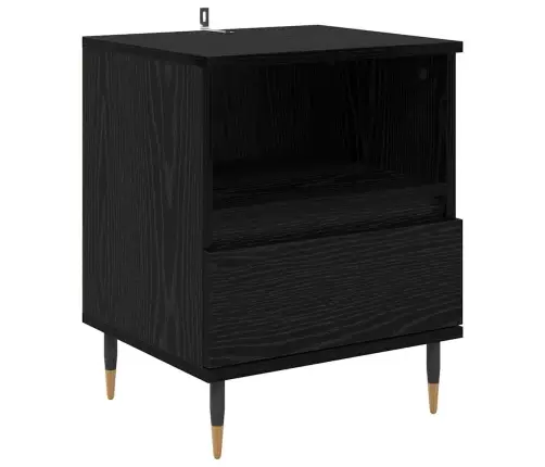 Nakts Skapītis Ar Atvilktni 2 Pcs Melns Ozols 40 X 35 X 50 Cm Vidaxl