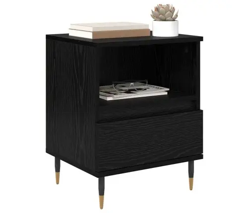 Nakts Skapītis Ar Atvilktni 2 Pcs Melns Ozols 40 X 35 X 50 Cm Vidaxl