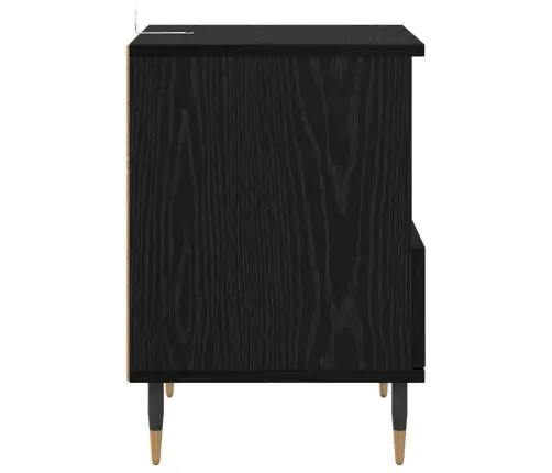 Nakts Skapītis Ar Atvilktni 2 Pcs Melns Ozols 40 X 35 X 50 Cm Vidaxl