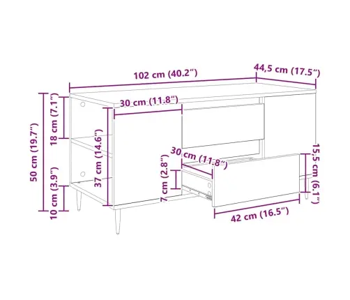 Kohvilaud Sahtliga Käsitöötamm 102 X 44,5 X 50 Cm Tehispuit