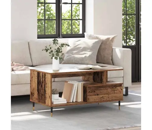 Kafijas Galdiņš Vecs Koks 90 X 49 X 45 Cm Inženierijas Koks Vidaxl