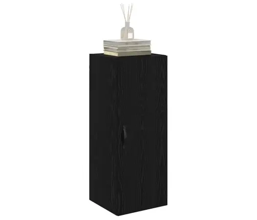 Sienas Skapis Melns Ozolkoks 34,5 X 34 X 90 Cm Vidaxl