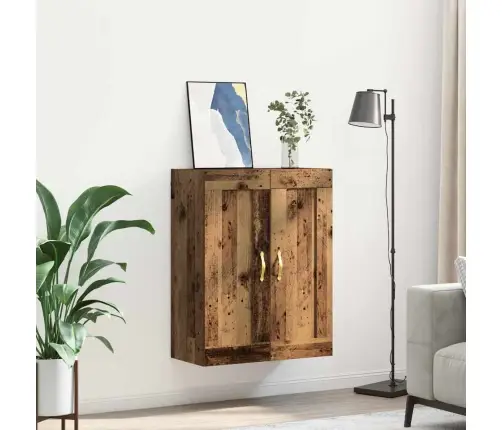 Sienas Skapis Vecs Koks 69,5 X 34 X 90 Cm Inženierijas Koks Vidaxl