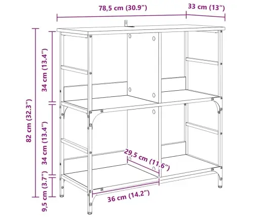 Raamatukapp Vana Puit 78.5 X 33 X 82 Cm Tehispuit