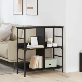 Grāmatu Plaukts Melns Ozols 78.5 X 33 X 82 Cm Inženierijas Koks Vidaxl