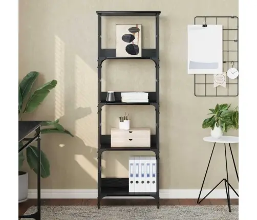 Knygų Lentyna Juodas Ąžuolas 50 X 33 X 153 Cm Apdirbta Mediena