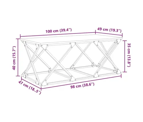 Kavos Staliukas Artisano Ąžuolo 100 X 49 X 40 Cm Kavos Staliukas Artisano Ąžuolo 100 X 49 X 40 Cm