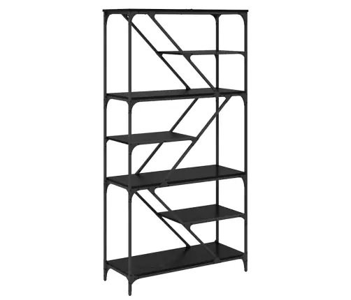 Grāmatu Plaukts Melns Ozolkoks 91 X 36 X 176 Cm Vidaxl