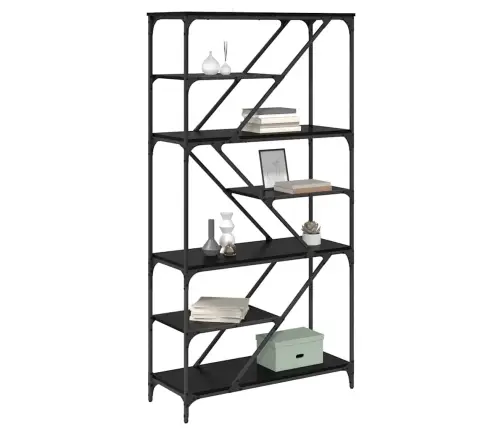 Grāmatu Plaukts Melns Ozolkoks 91 X 36 X 176 Cm Vidaxl