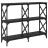 Konsoles Galds Melns Ozolkoks 100 X 28 X 80,5 Cm Vidaxl