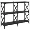 Konsoles Galds Melns Ozolkoks 100 X 28 X 80,5 Cm Vidaxl