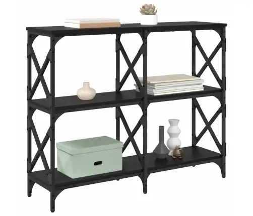 Konsoles Galds Melns Ozolkoks 100 X 28 X 80,5 Cm Vidaxl