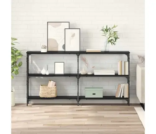 Konsoles Galds Melns Ozols 156 X 28 X 80,5 Cm Inženierijas Koks Vidaxl Konsoles Galds Melns Ozols 156 X 28 X 80,5 Cm Inženierijas Koks Vidaxl