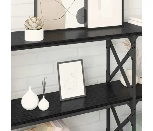 Konsoles Galds Melns Ozols 156 X 28 X 80,5 Cm Inženierijas Koks Vidaxl Konsoles Galds Melns Ozols 156 X 28 X 80,5 Cm Inženierijas Koks Vidaxl