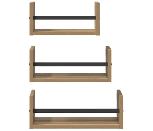 Sienas Plauktu Komplekts 3 Pcs Artisānā Ozols 40X16X14Cm Vidaxl