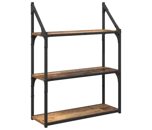 Sienas Plaukts Vecs Koks 60 X 21 X 78,5 Cm Inženierijas Koks Vidaxl