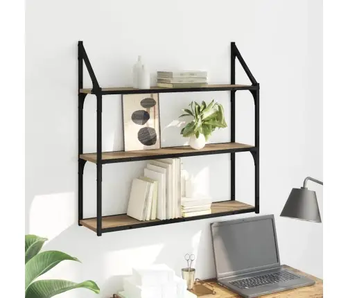 Sienas Plaukts Ar Plauktu Artisānā Ozols 80 X 21 X 78,5 Cm Vidaxl