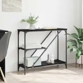 Konsoles Galds Melns Ozolkoks 88,5 X 30 X 75 Cm Vidaxl