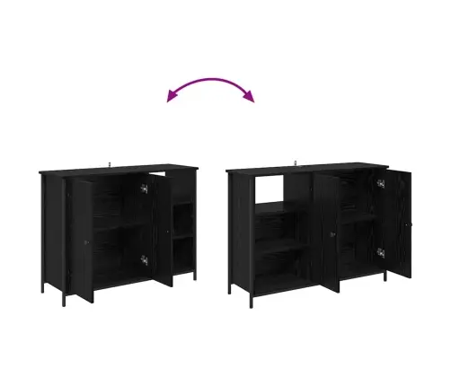 Puse Melns Ozolkoks 100 X 33 X 75 Cm Inženierijas Koks Vidaxl