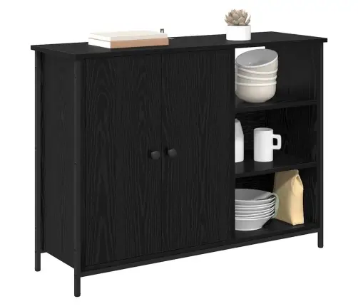 Puse Melns Ozolkoks 100 X 33 X 75 Cm Inženierijas Koks Vidaxl