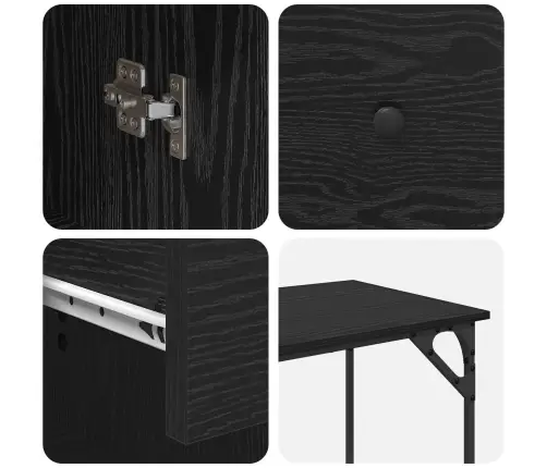 Arvutilaud Sahtliga Must Tamm 131 X 48 X 75 Cm Tehispuit