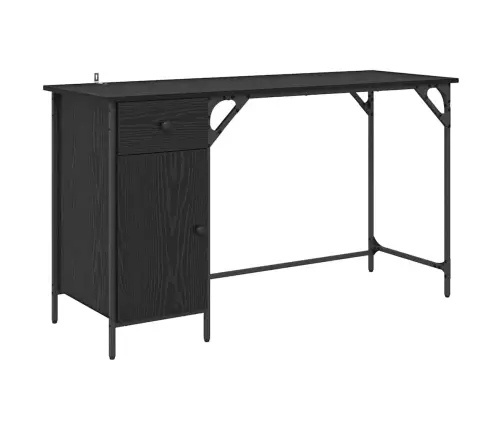 Arvutilaud Sahtliga Must Tamm 131 X 48 X 75 Cm Tehispuit