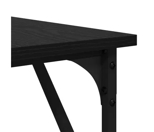 Stalas Juodas Ąžuolas 149 X 149 X 75 Cm Apdirbta Mediena