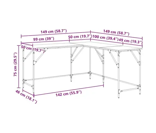 Stalas Juodas Ąžuolas 149 X 149 X 75 Cm Apdirbta Mediena
