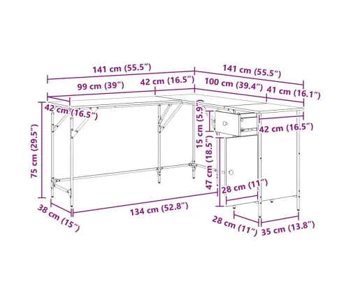 Galds Vecs Koks 141 X 141 X 75 Cm Inženierijas Koks Vidaxl