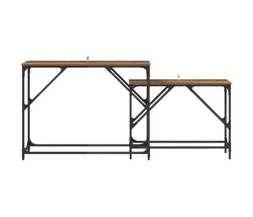 Konsoollaud 2 Pcs Vana Puit 100 X 28 X 75 Cm Tehispuit