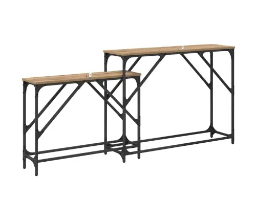 Konsoles Galds 2 Pcs Artisānā Ozols 100 X 28 X 75 Cm Vidaxl
