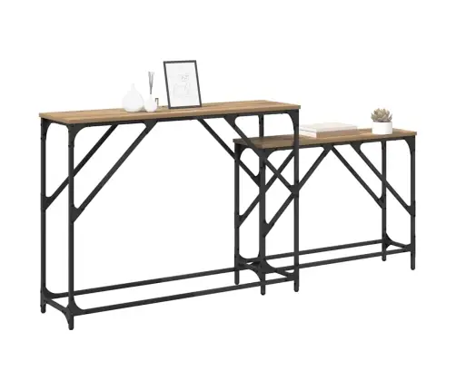 Konsoles Galds 2 Pcs Artisānā Ozols 100 X 28 X 75 Cm Vidaxl