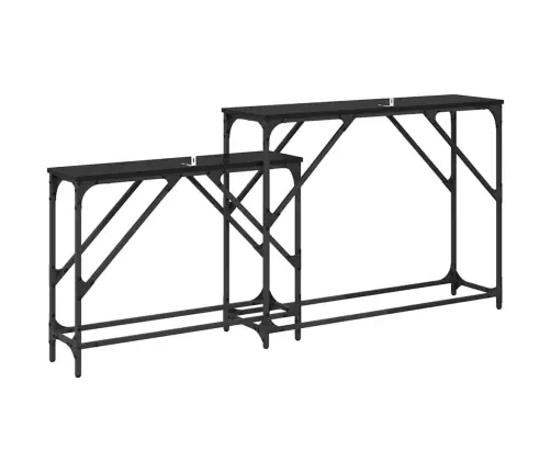 Konsoles Galds 2 Pcs Melns Ozolkoks 100 X 28 X 75 Cm Vidaxl
