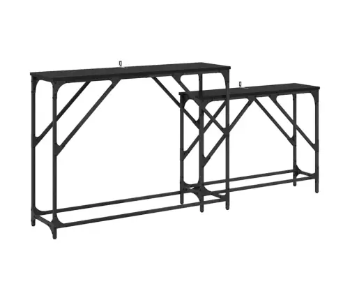 Konsoles Galds 2 Pcs Melns Ozolkoks 100 X 28 X 75 Cm Vidaxl