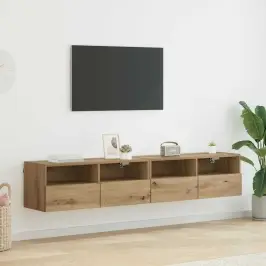 Tv Sienas Skapji 2 Pcs Artisānā Ozols 80 X 30 X 30 Cm Vidaxl