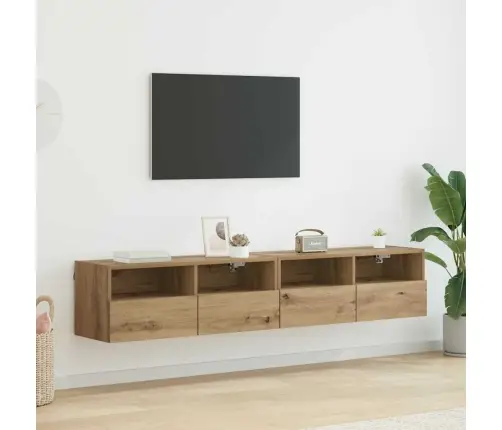 Tv Seinakapid 2 Pcs Käsitööpuu 80 X 30 X 30 Cm Tehispuit