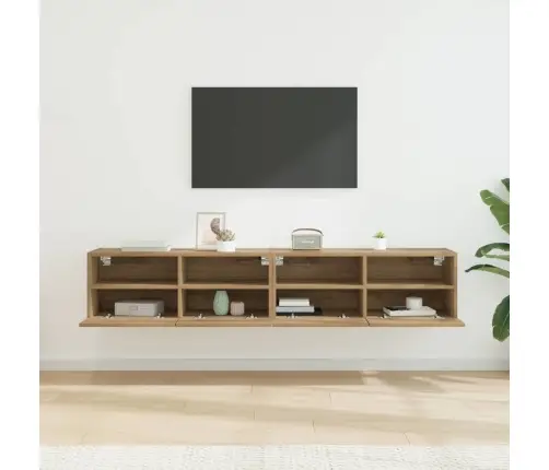 Tv Seinakapid 2 Pcs Käsitööpuu 80 X 30 X 30 Cm Tehispuit