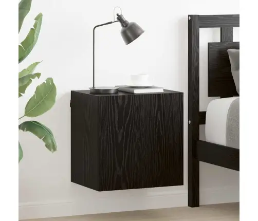 Tv Sienas Skapji 2 Pcs Melns Ozolkoks 40,5X30X40Cm Vidaxl