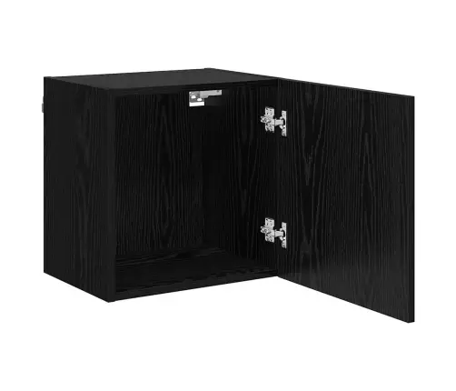 Tv Sienas Skapji 2 Pcs Melns Ozolkoks 40,5X30X40Cm Vidaxl