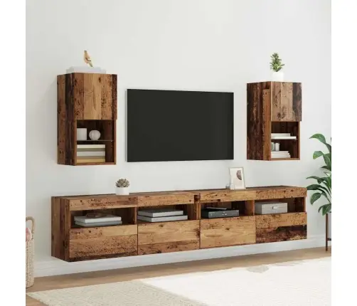 Sienā Montējami Televizoru Skapji 2 Pcs Vecs Koks Vidaxl