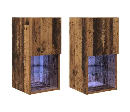 Sienā Montējami Televizoru Skapji 2 Pcs Vecs Koks Vidaxl