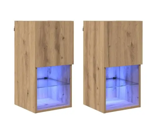 Sienā Montējami Televizoru Skapji 2 Pcs Artisānā Ozols Vidaxl