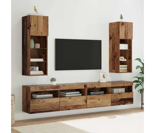 Sienā Montējami Televizoru Skapji 2 Pcs Vecs Koks Vidaxl