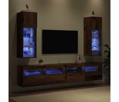 Sienā Montējami Televizoru Skapji 2 Pcs Vecs Koks Vidaxl