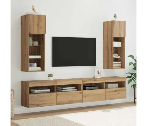 Sienā Montējami Televizoru Skapji 2 Pcs Artisānā Ozols Vidaxl