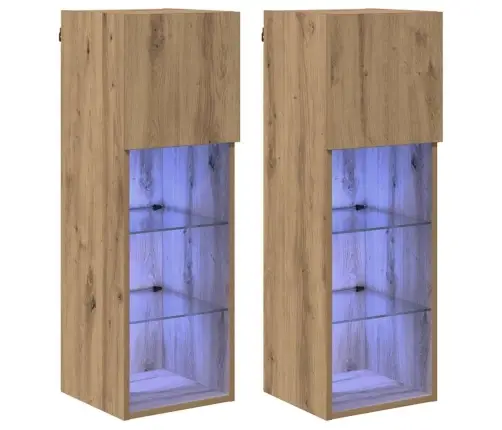 Sienā Montējami Televizoru Skapji 2 Pcs Artisānā Ozols Vidaxl