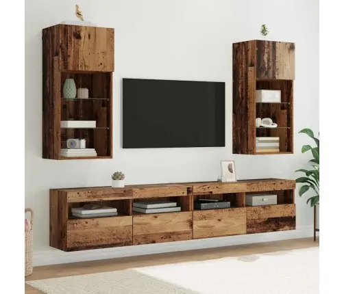 Sienā Montējams Tv Skapis Vecs Koks 40,5 X 30 X 90 Cm Vidaxl